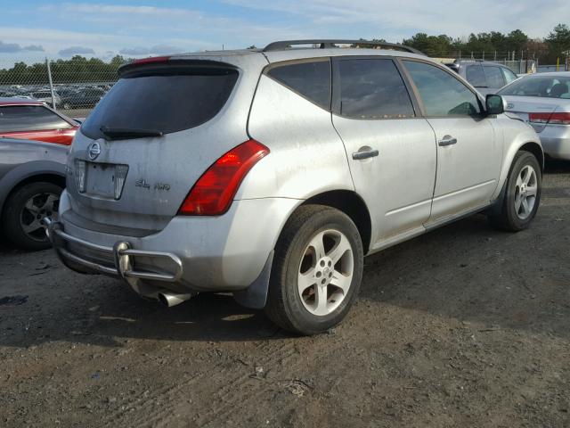 JN8AZ08W93W209990 - 2003 NISSAN MURANO SL SILVER photo 4