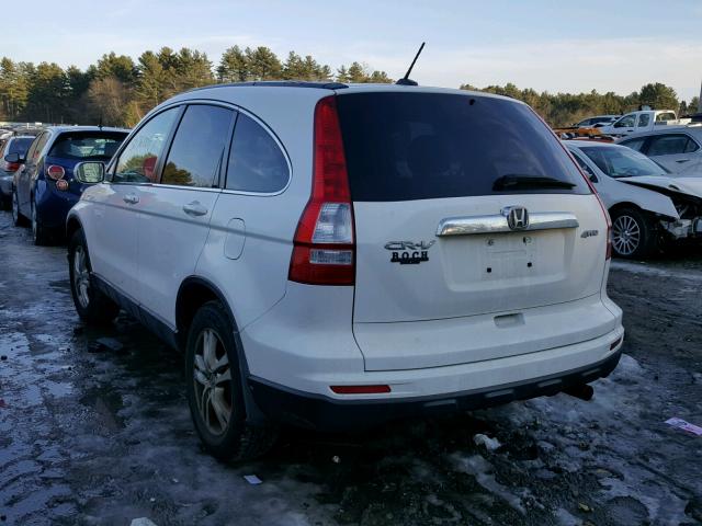 JHLRE4H76AC012822 - 2010 HONDA CR-V EXL WHITE photo 3