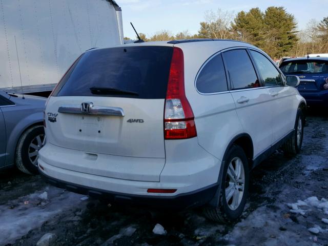 JHLRE4H76AC012822 - 2010 HONDA CR-V EXL WHITE photo 4