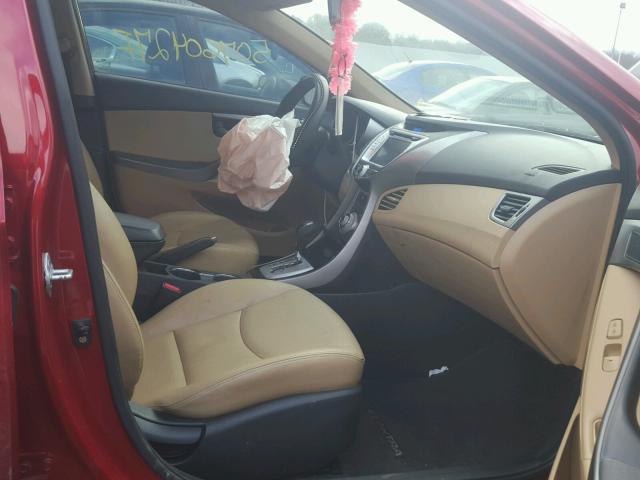 KMHDH4AE1CU246351 - 2012 HYUNDAI ELANTRA GL RED photo 5