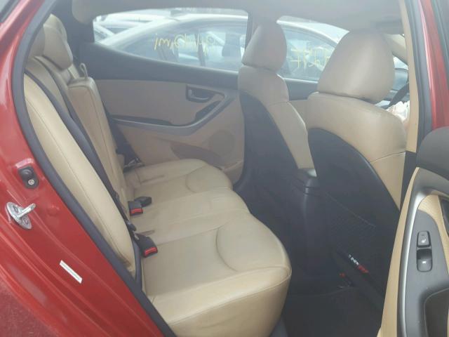 KMHDH4AE1CU246351 - 2012 HYUNDAI ELANTRA GL RED photo 6