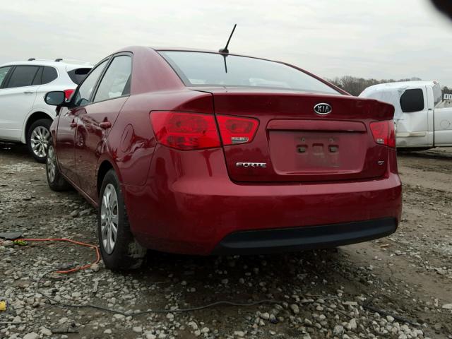 KNAFU4A27A5163719 - 2010 KIA FORTE EX RED photo 3