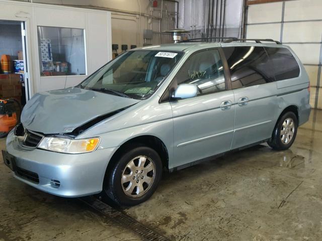 5FNRL18963B113528 - 2003 HONDA ODYSSEY EX BLUE photo 2