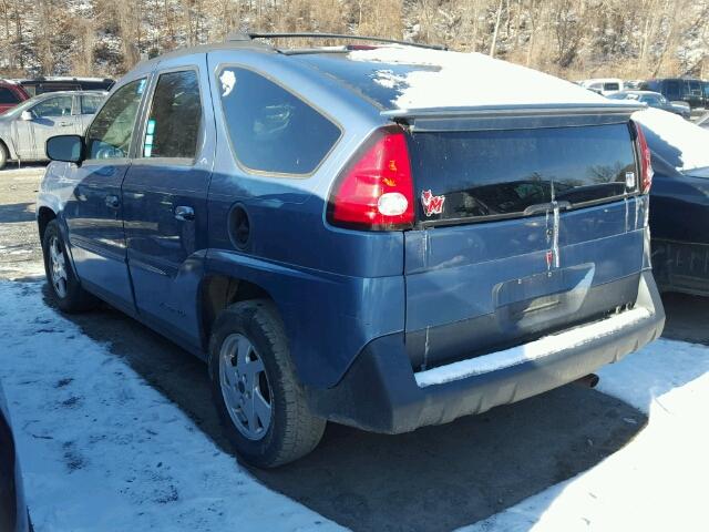 3G7DA03E62S590107 - 2002 PONTIAC AZTEK BLUE photo 3