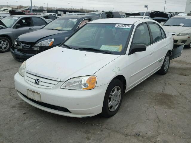 1HGEN26582L000157 - 2002 HONDA CIVIC GX WHITE photo 2