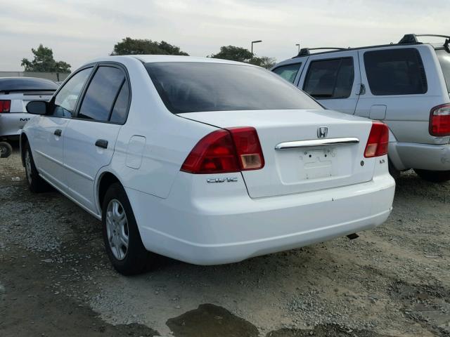 2HGES16591H607764 - 2001 HONDA CIVIC LX WHITE photo 3