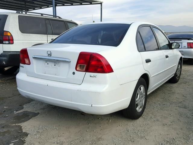 2HGES16591H607764 - 2001 HONDA CIVIC LX WHITE photo 4