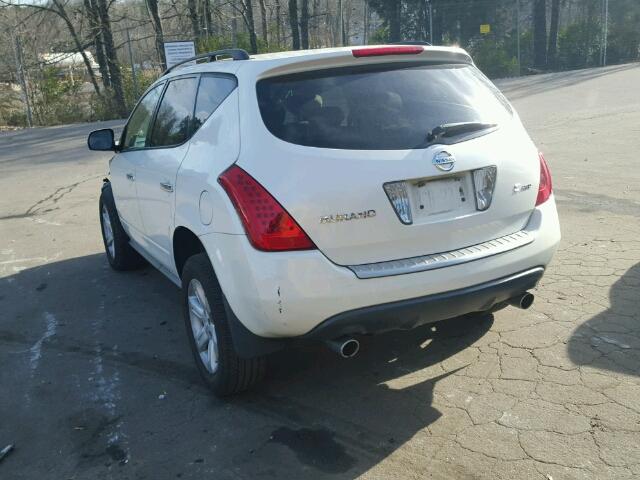 JN8AZ08W07W628378 - 2007 NISSAN MURANO SL WHITE photo 3