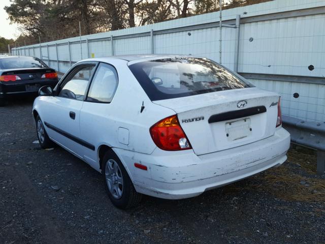 KMHCF35C53U260984 - 2003 HYUNDAI ACCENT L WHITE photo 3