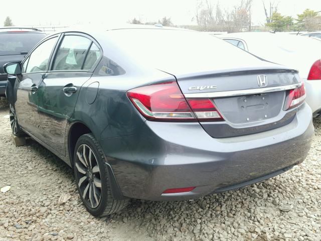 19XFB2F93EE053604 - 2014 HONDA CIVIC EXL GRAY photo 3