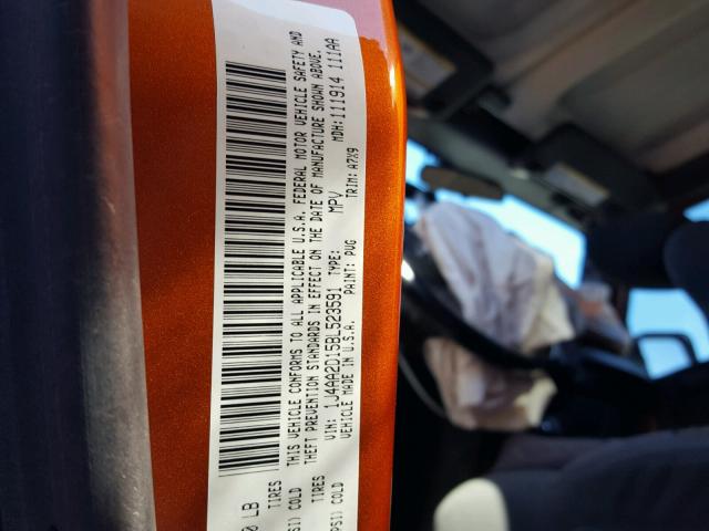 1J4AA2D15BL523591 - 2011 JEEP WRANGLER S ORANGE photo 10