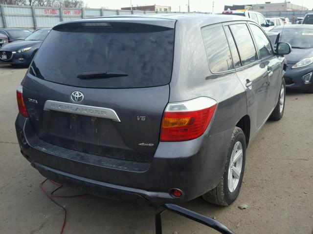 JTEES41A282056127 - 2008 TOYOTA HIGHLANDER GRAY photo 4