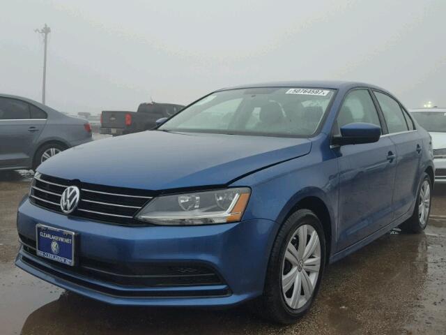 3VW2B7AJXHM373555 - 2017 VOLKSWAGEN JETTA S BLUE photo 2