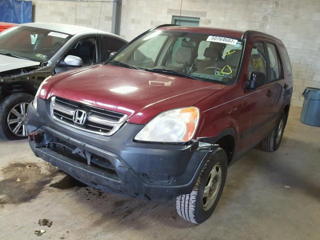 SHSRD78554U238799 - 2004 HONDA CR-V LX MAROON photo 2