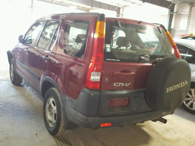 SHSRD78554U238799 - 2004 HONDA CR-V LX MAROON photo 3