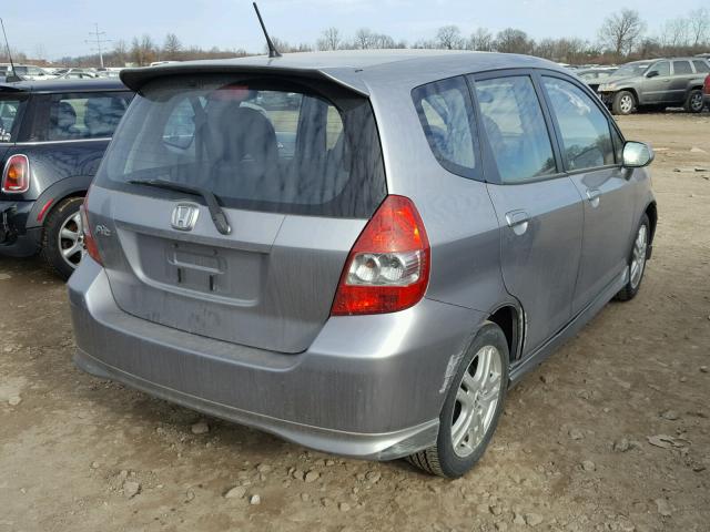 JHMGD38608S033124 - 2008 HONDA FIT SPORT SILVER photo 4