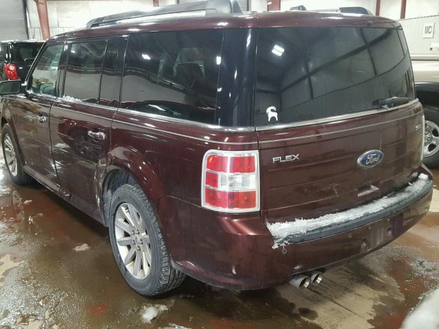 2FMGK5CC2ABA14425 - 2010 FORD FLEX SEL MAROON photo 3