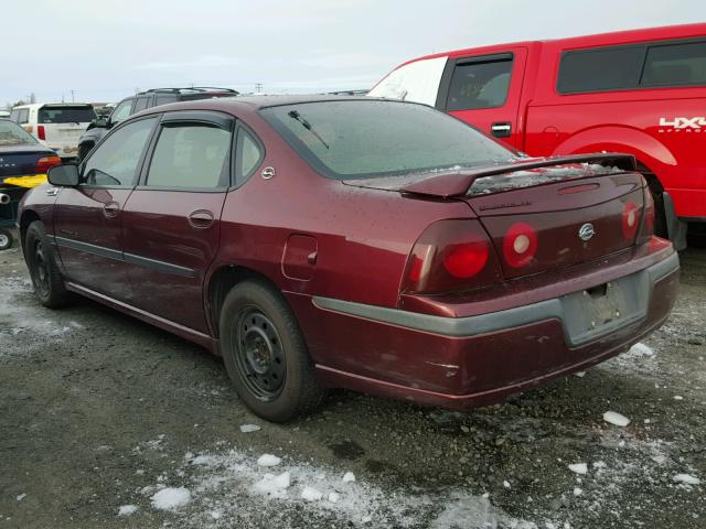 2G1WH55K729138226 - 2002 CHEVROLET IMPALA LS BURGUNDY photo 3