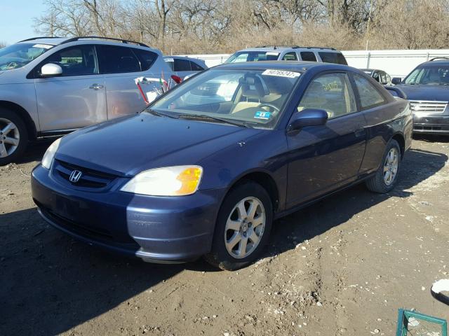 1HGEM220X3L069852 - 2003 HONDA CIVIC EX 蓝色 照片 2