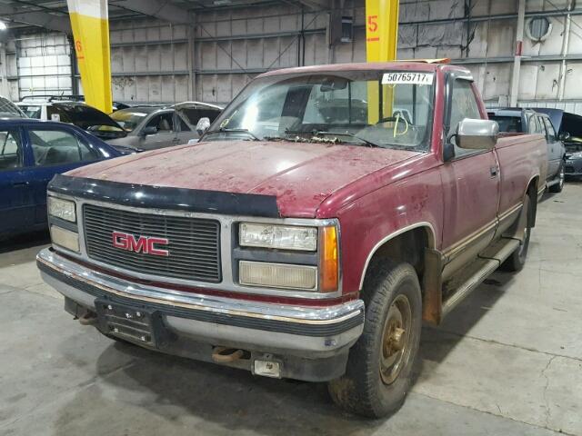 1GTFK24K2LE548827 - 1990 GMC SIERRA K25 BURGUNDY photo 2