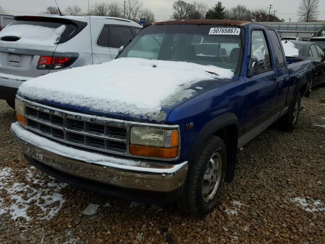 1B7GL23X2TS632176 - 1996 DODGE DAKOTA BLUE photo 2