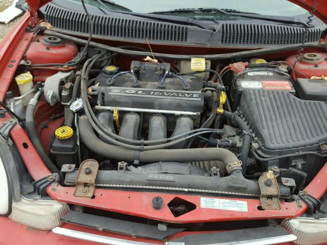 1B3ES46C4YD582487 - 2000 DODGE NEON BASE RED photo 7