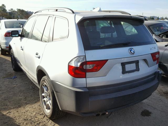 WBXPA73474WB22348 - 2004 BMW X3 2.5I SILVER photo 3