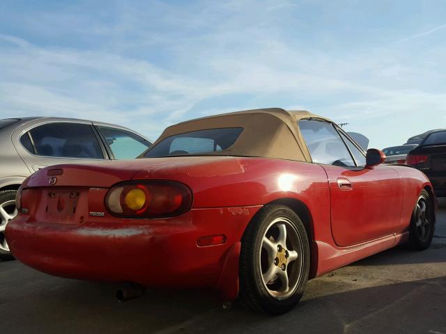 JM1NB3534Y0143310 - 2000 MAZDA MX-5 MIATA RED photo 4