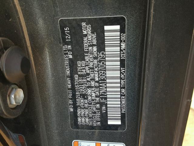 JF1ZNAA13G9705795 - 2016 TOYOTA SCION FR-S ნაცრისფერი ფოტო 10