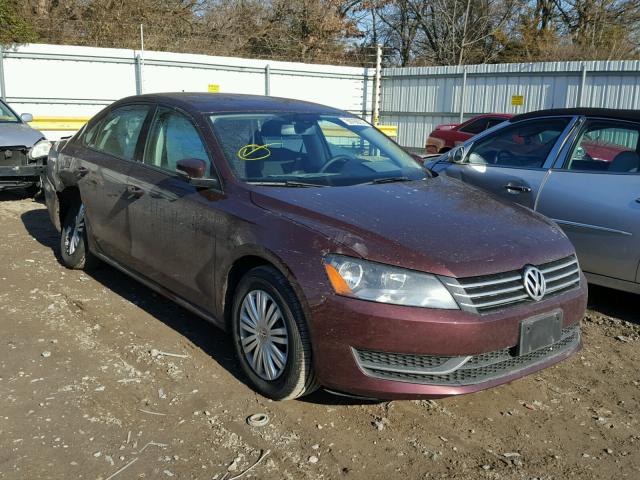 1VWAT7A37EC084284 - 2014 VOLKSWAGEN PASSAT S MAROON photo 1