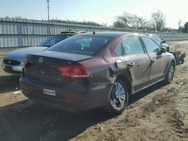 1VWAT7A37EC084284 - 2014 VOLKSWAGEN PASSAT S Շագանակագույն լուսանկար 4