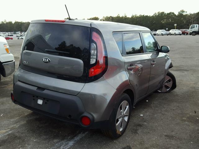 KNDJN2A28E7092703 - 2014 KIA SOUL GRAY photo 4