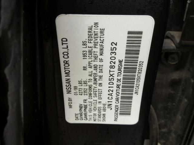 JN1CA21D5XT820352 - 1999 NISSAN MAXIMA GLE BLACK photo 10