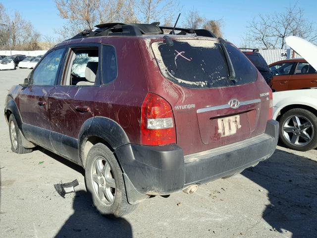 KM8JN12D05U181091 - 2005 HYUNDAI TUCSON GLS MAROON photo 3