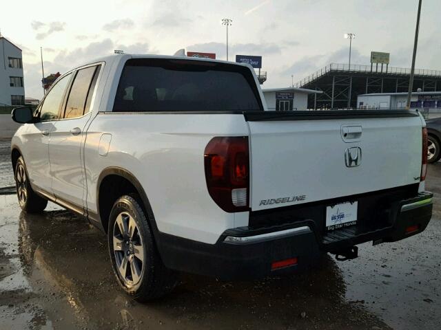 5FPYK2F6XJB000229 - 2018 HONDA RIDGELINE WHITE photo 3