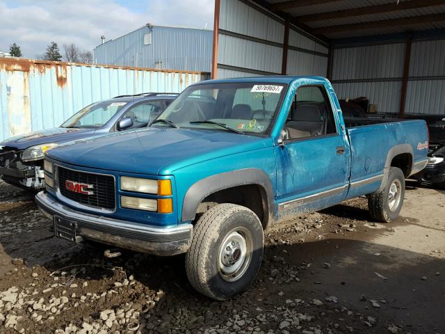 1GTGK24K4SE535614 - 1995 GMC SIERRA K25 GREEN photo 2