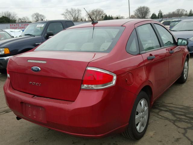 1FAHP3EN8BW125810 - 2011 FORD FOCUS S RED photo 4