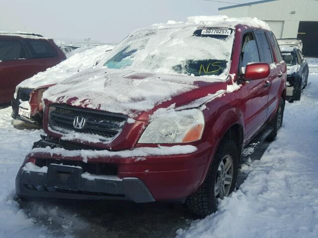 2HKYF18563H580790 - 2003 HONDA PILOT EXL RED photo 2