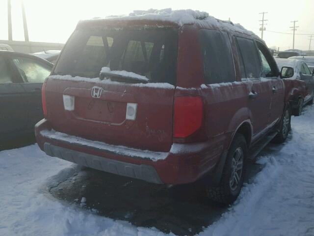 2HKYF18563H580790 - 2003 HONDA PILOT EXL RED photo 4