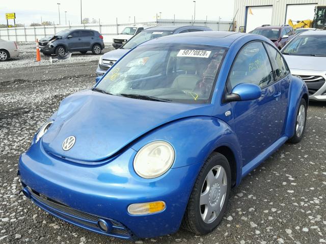 3VWCT21C81M411831 - 2001 VOLKSWAGEN NEW BEETLE BLUE photo 2