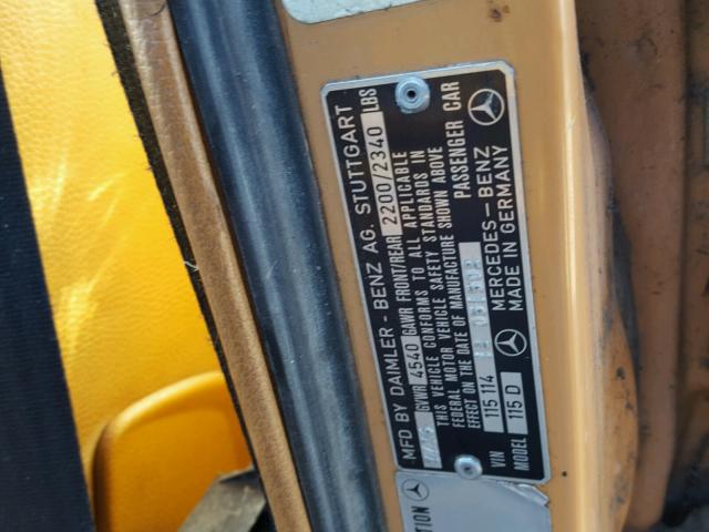 11511412051502 - 1976 MERCEDES-BENZ 300 D ORANGE photo 10