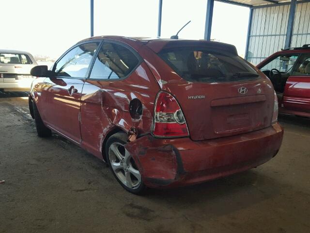 KMHCN36C08U076934 - 2008 HYUNDAI ACCENT SE RED photo 3