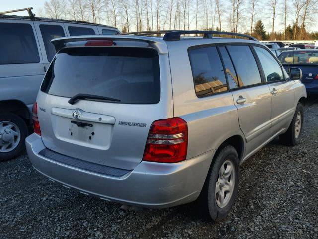 JTEGD21A210011486 - 2001 TOYOTA HIGHLANDER SILVER photo 4