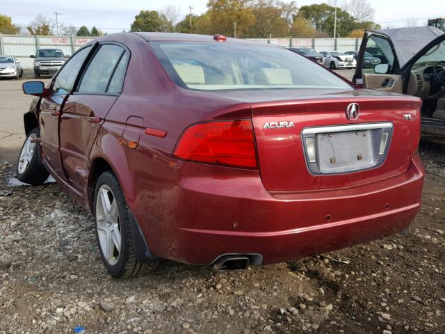 19UUA66235A022085 - 2005 ACURA TL RED photo 3