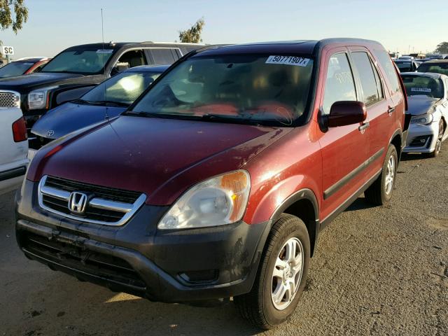 JHLRD78874C055891 - 2004 HONDA CR-V EX BURGUNDY photo 2