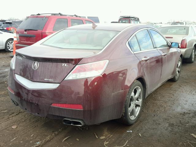 19UUA9F50BA001928 - 2011 ACURA TL BURGUNDY photo 4