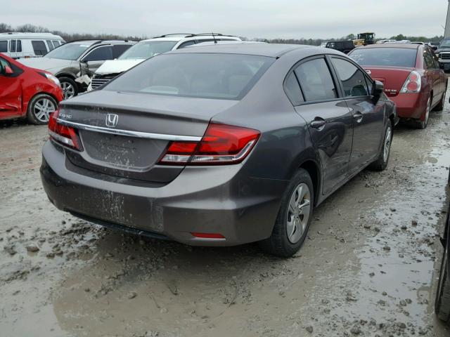 19XFB2F57EE030520 - 2014 HONDA CIVIC LX GRAY photo 4