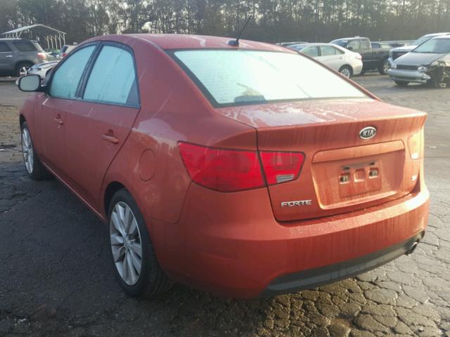 KNAFW4A31A5115684 - 2010 KIA FORTE SX ORANGE photo 3