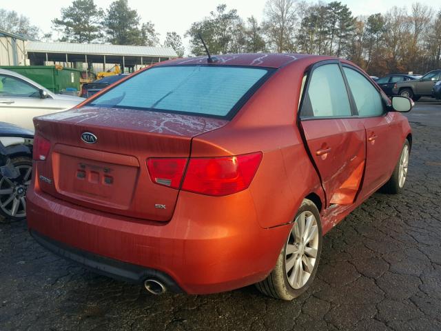 KNAFW4A31A5115684 - 2010 KIA FORTE SX ORANGE photo 4