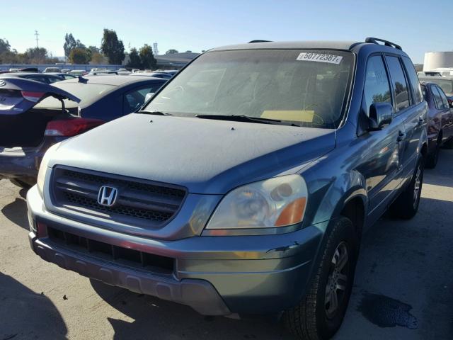 2HKYF18445H540539 - 2005 HONDA PILOT EX BLUE photo 2